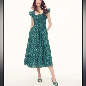 Hill House Home Ellie Nap Dress Emerald Trellis original edition